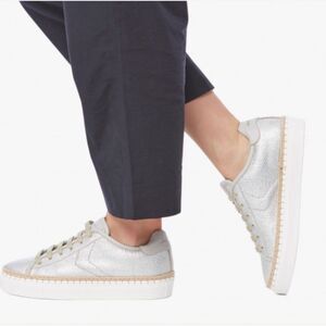 Voile Blanche Telly Coated Jute Sneakers in Silver Size 38